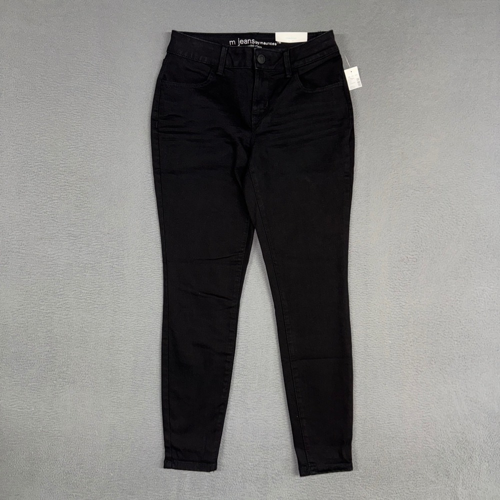 Maurices Jeans Womens Small Short Black Mid Rise Skinny Jegging Stretch Denim